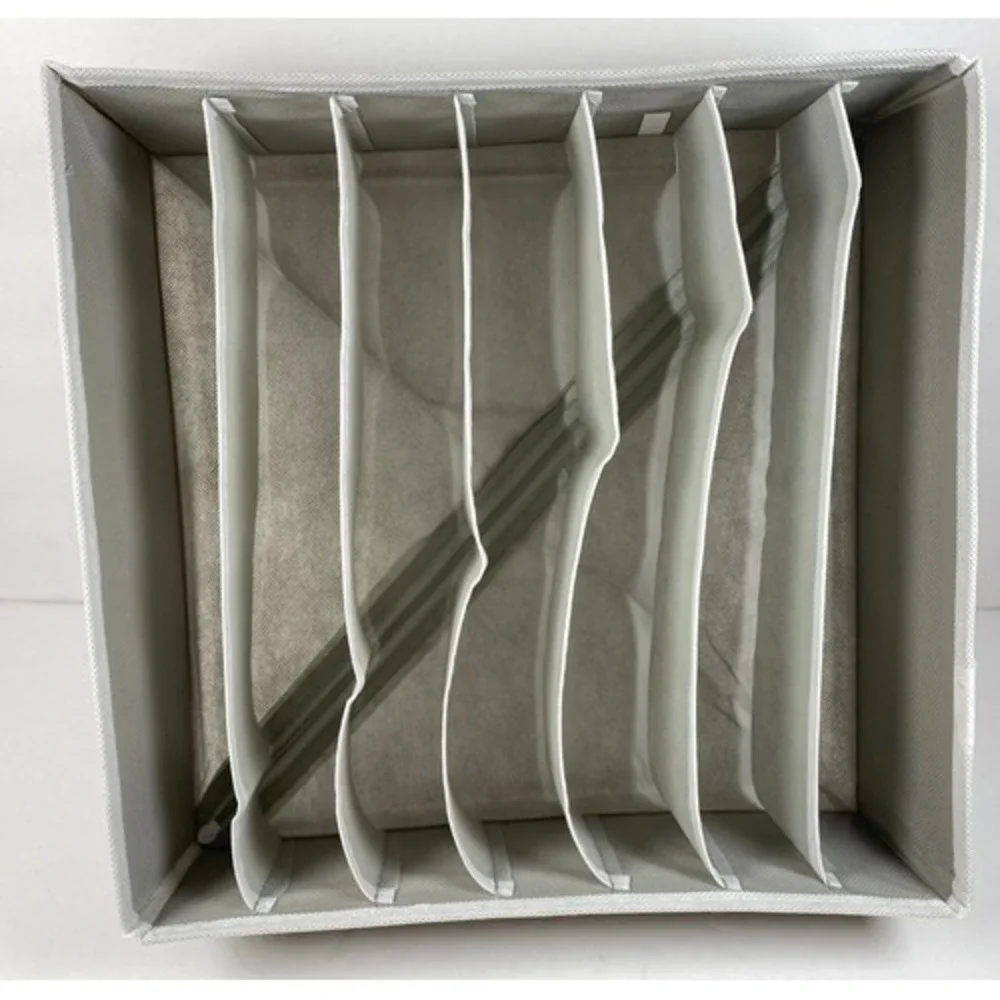 Drawer/Closet Underwear Sock Organizer Drawer Divider 4 Set,‎ Gray 4 pc (10e3)